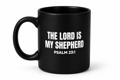 Ascend Black/White Psalm 23:1 Coffee Mug