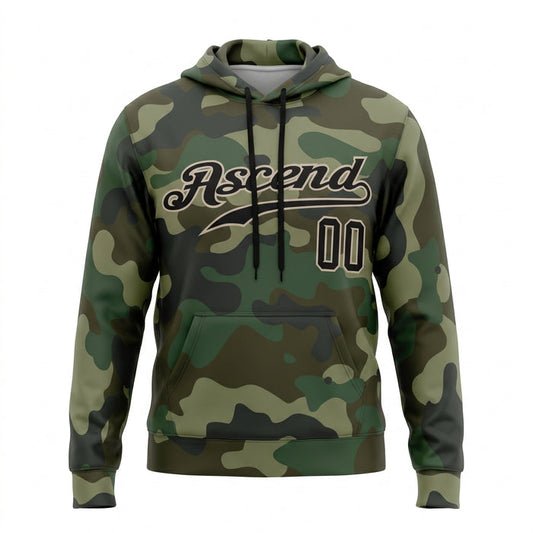 Ascend Fear God Stitched Camo Black-Gold Sports Hoodie