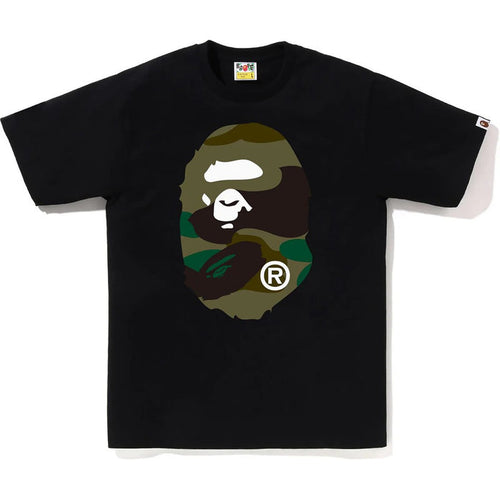 BAPE 1ST CAMO BIG APE HEAD TEE M Black X Green