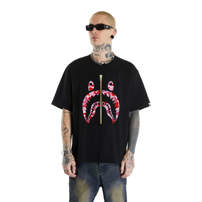 BAPE ABC Camo Milo Shark Tee - Black Pink