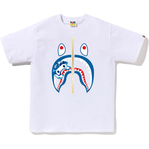 BAPE ABC Camo Milo Shark Tee - White