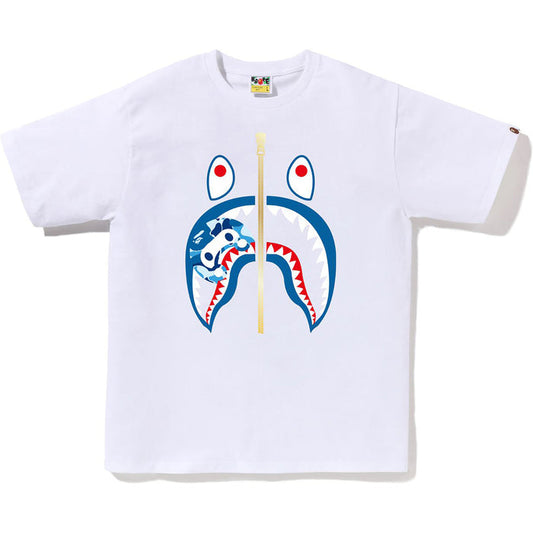 BAPE ABC Camo Milo Shark Tee - White