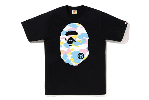 BAPE NEW MULTI CAMO BIG APE HEAD TEE M BLACK