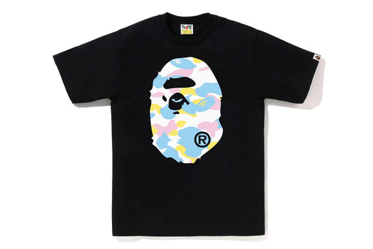 BAPE NEW MULTI CAMO BIG APE HEAD TEE M BLACK