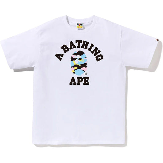 BAPE NEW MULTI CAMO COLLEGE TEE M WHITE