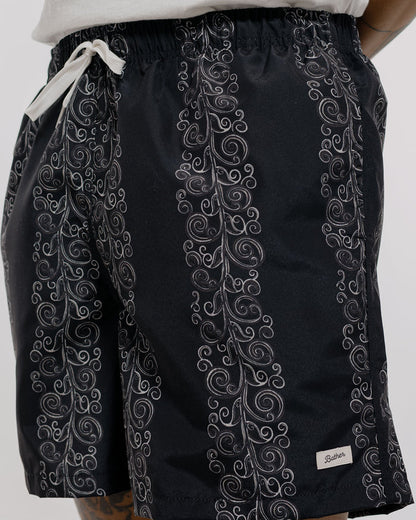 Bather Black Fiesta Swim Trunk