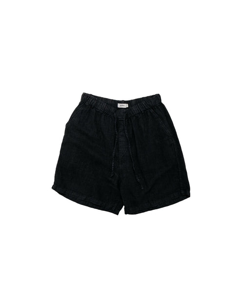 Bather Black Linen Leisure Short