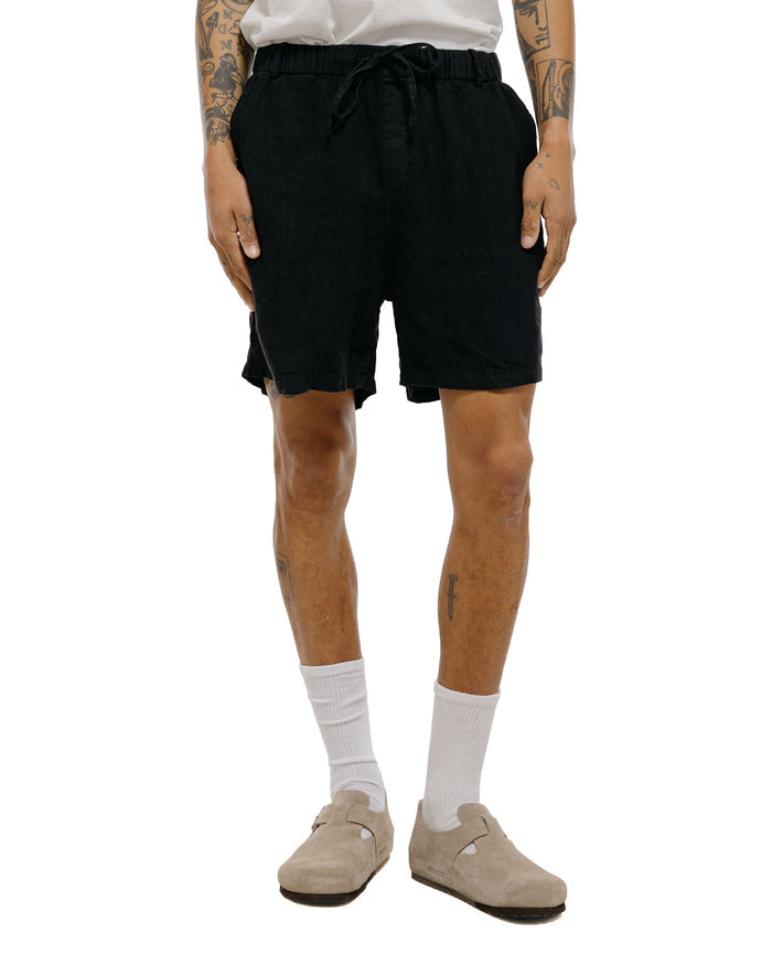 Bather Black Linen Leisure Short