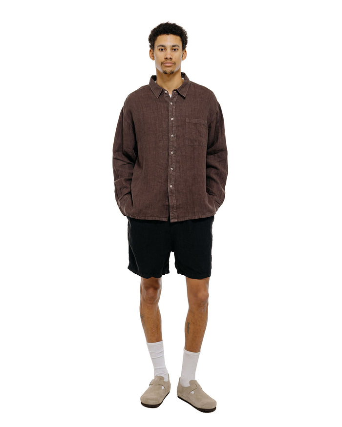 Bather Black Linen Leisure Short