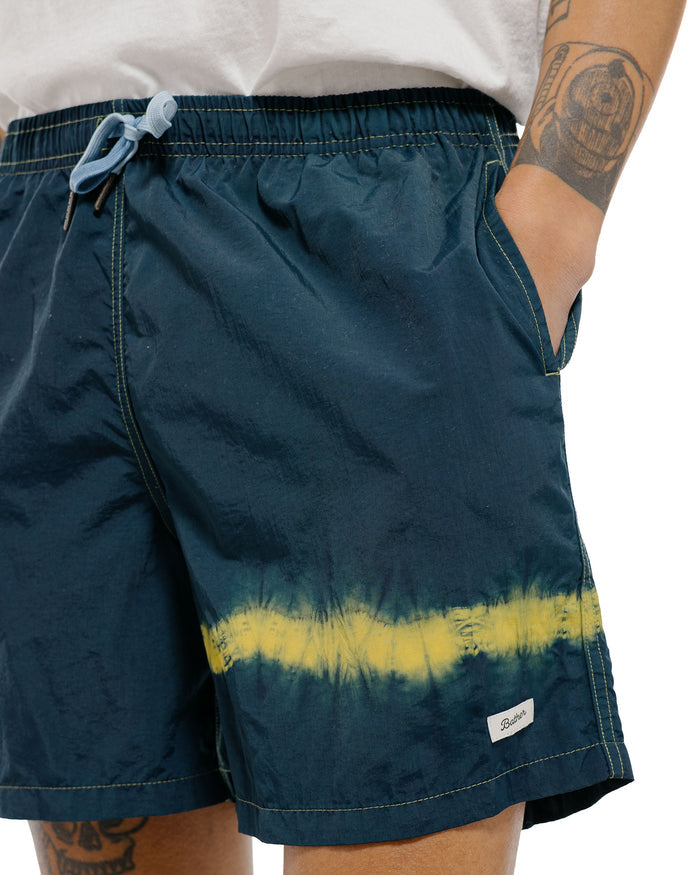 Bather Caeterpillar Over Dyed Indigo Kiwi Swim Trunk