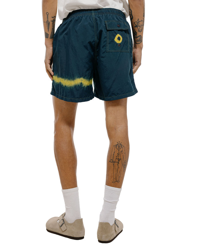 Bather Caeterpillar Over Dyed Indigo Kiwi Swim Trunk