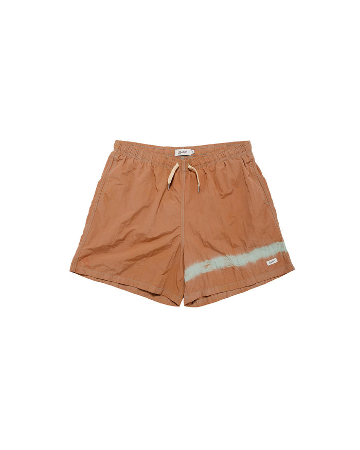 Bather Caeterpillar Over Dyed Madder Blue Swim Trunk