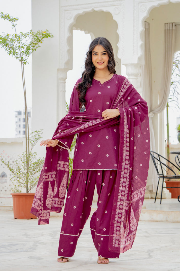 BERRY WINE FARSHI SUIT SET