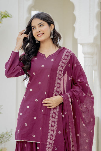 BERRY WINE FARSHI SUIT SET