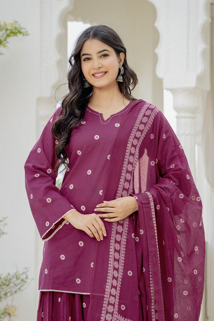 BERRY WINE FARSHI SUIT SET