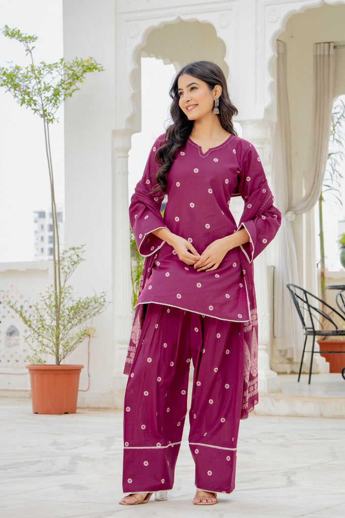 BERRY WINE FARSHI SUIT SET