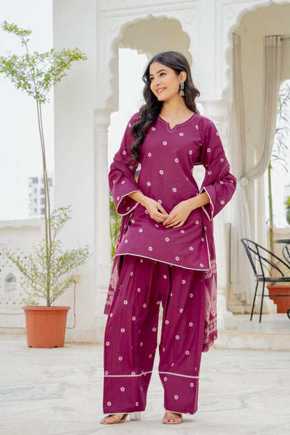 BERRY WINE FARSHI SUIT SET