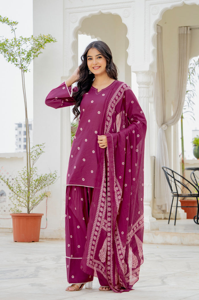 BERRY WINE FARSHI SUIT SET