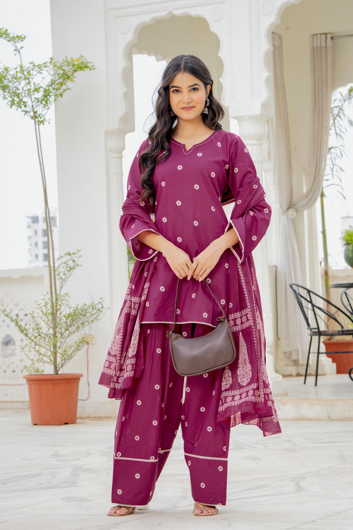 BERRY WINE FARSHI SUIT SET