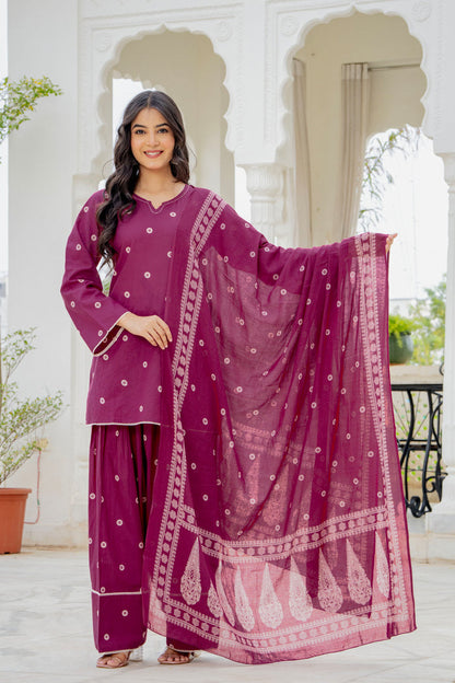 BERRY WINE FARSHI SUIT SET