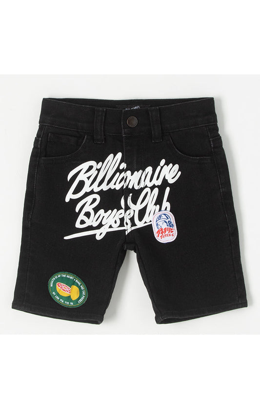 Billionaire Boys Club For Children bb pomelo jean shorts - black