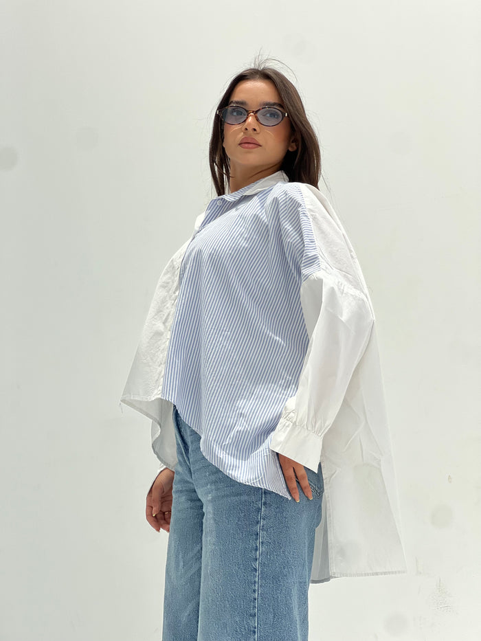 Blue Breeze Shirt -White X Blue