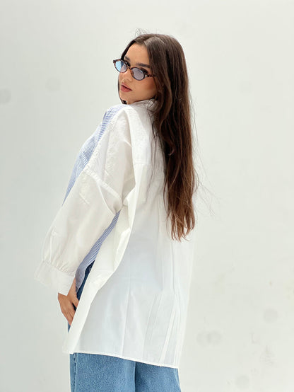 Blue Breeze Shirt -White X Blue