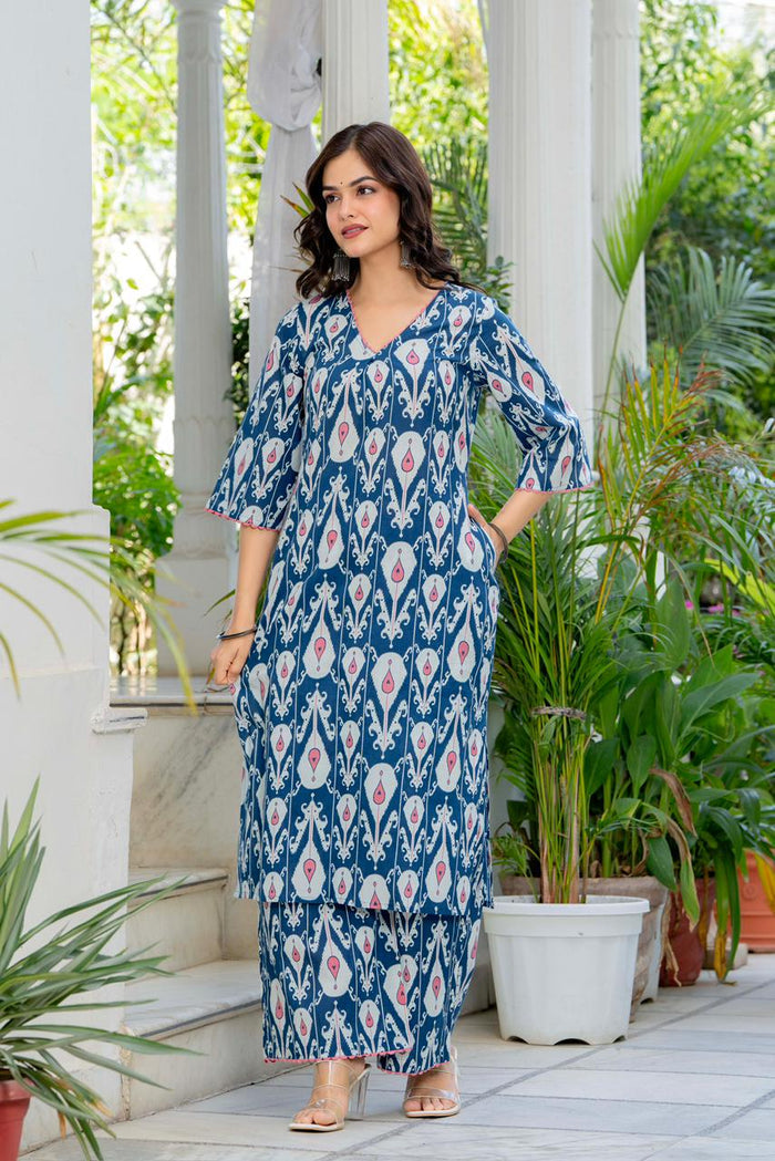 BLUE IKKAT CO-ORD SET