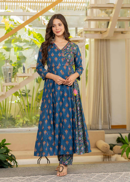 BLUE PINK ANGRAKHA ANARKALI