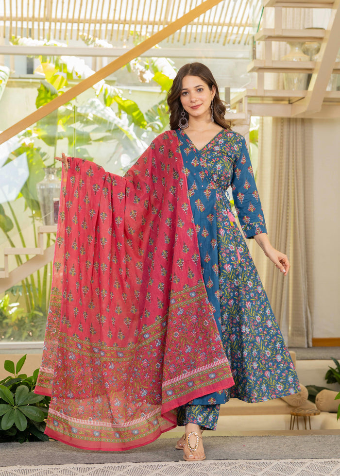BLUE PINK ANGRAKHA ANARKALI