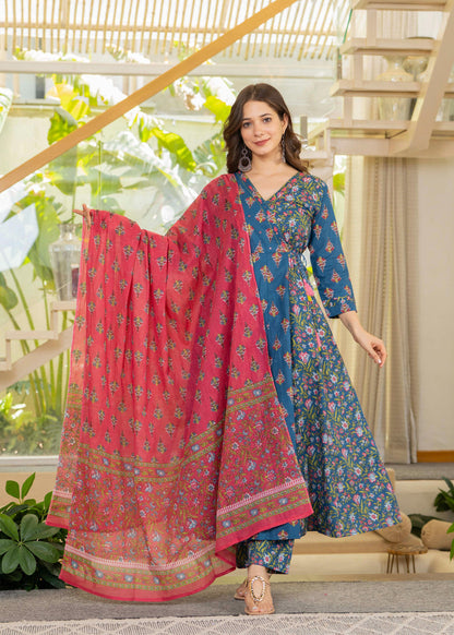 BLUE PINK ANGRAKHA ANARKALI