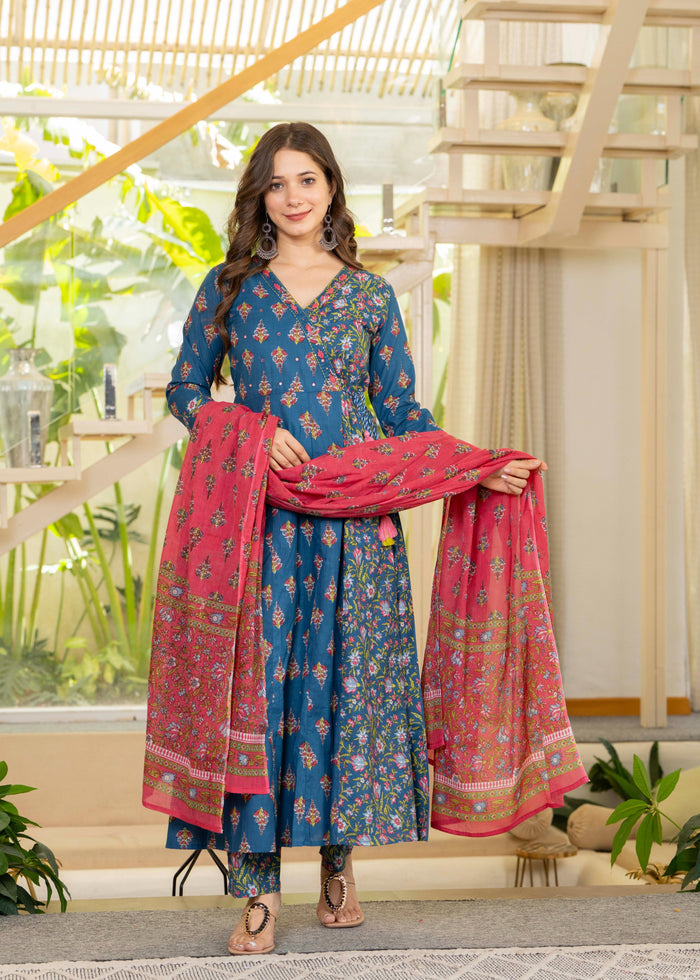 BLUE PINK ANGRAKHA ANARKALI