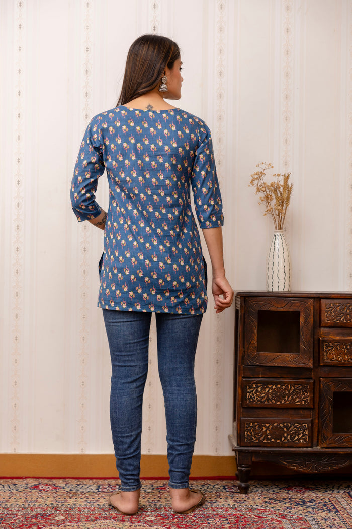 BLUE SHORT KURTI