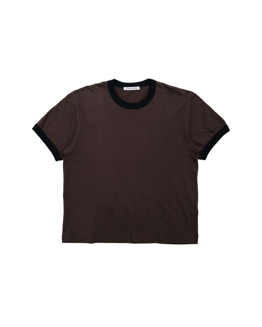 Body of Work Finch Ringer T-Shirt Combed Cotton Jersey Loam/Black Rib