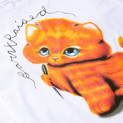 Born X Raised Kitty L/S - White