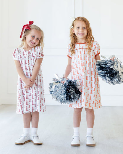 Burnt Orange Boots Catherine Dress