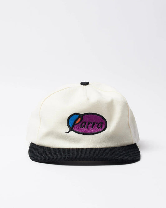 By Parra Circled Script Logo 5 Panel Hat - Off White