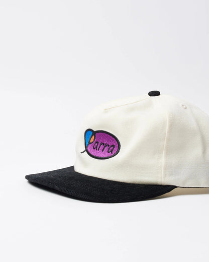 By Parra Circled Script Logo 5 Panel Hat - Off White