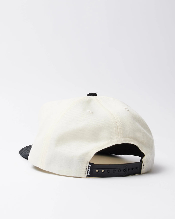 By Parra Circled Script Logo 5 Panel Hat - Off White
