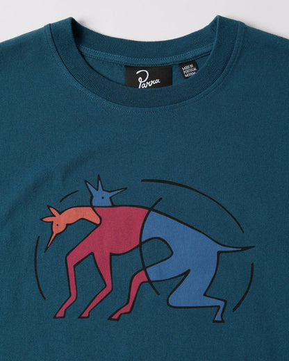 By Parra The Zoomies T-Shirt - Mallard Green