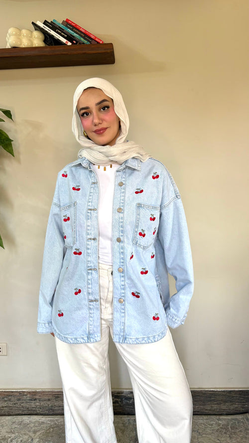 Cherry Whisper Denim Jacket 🍒