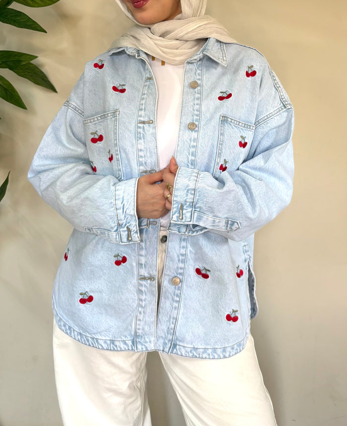 Cherry Whisper Denim Jacket 🍒