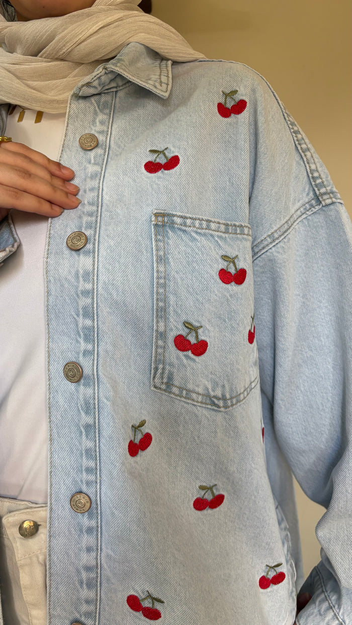 Cherry Whisper Denim Jacket 🍒
