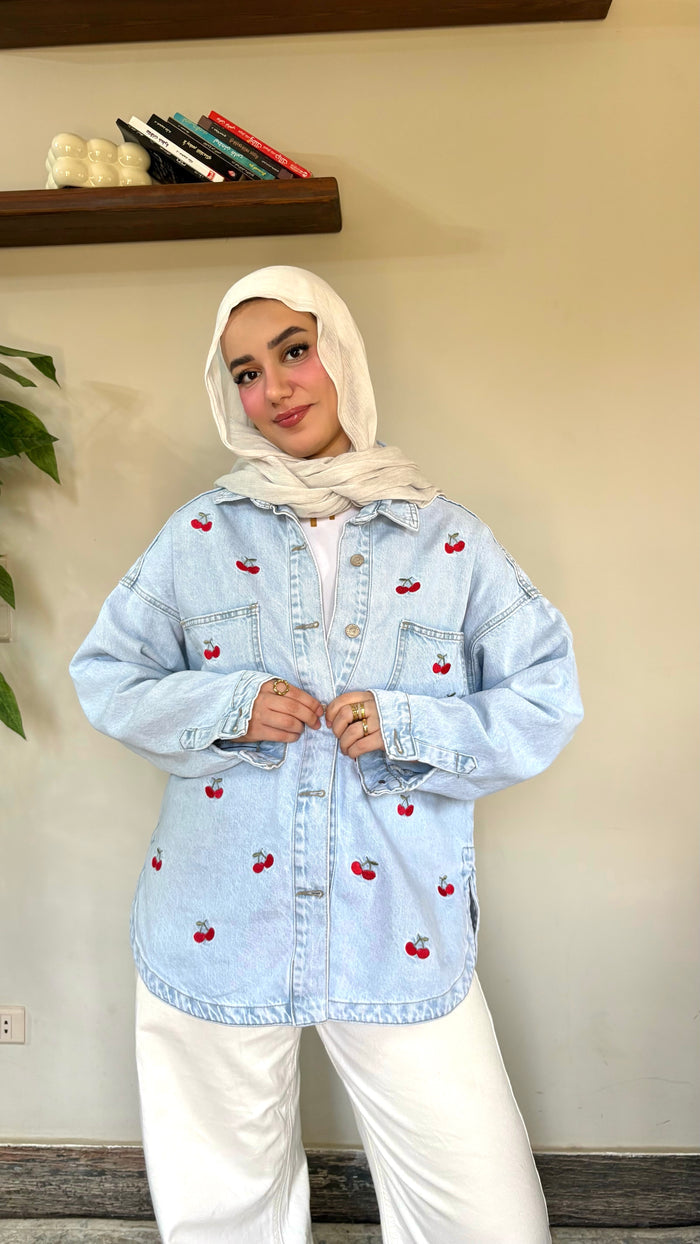 Cherry Whisper Denim Jacket 🍒