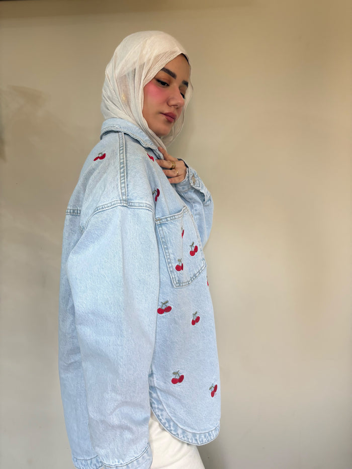 Cherry Whisper Denim Jacket 🍒