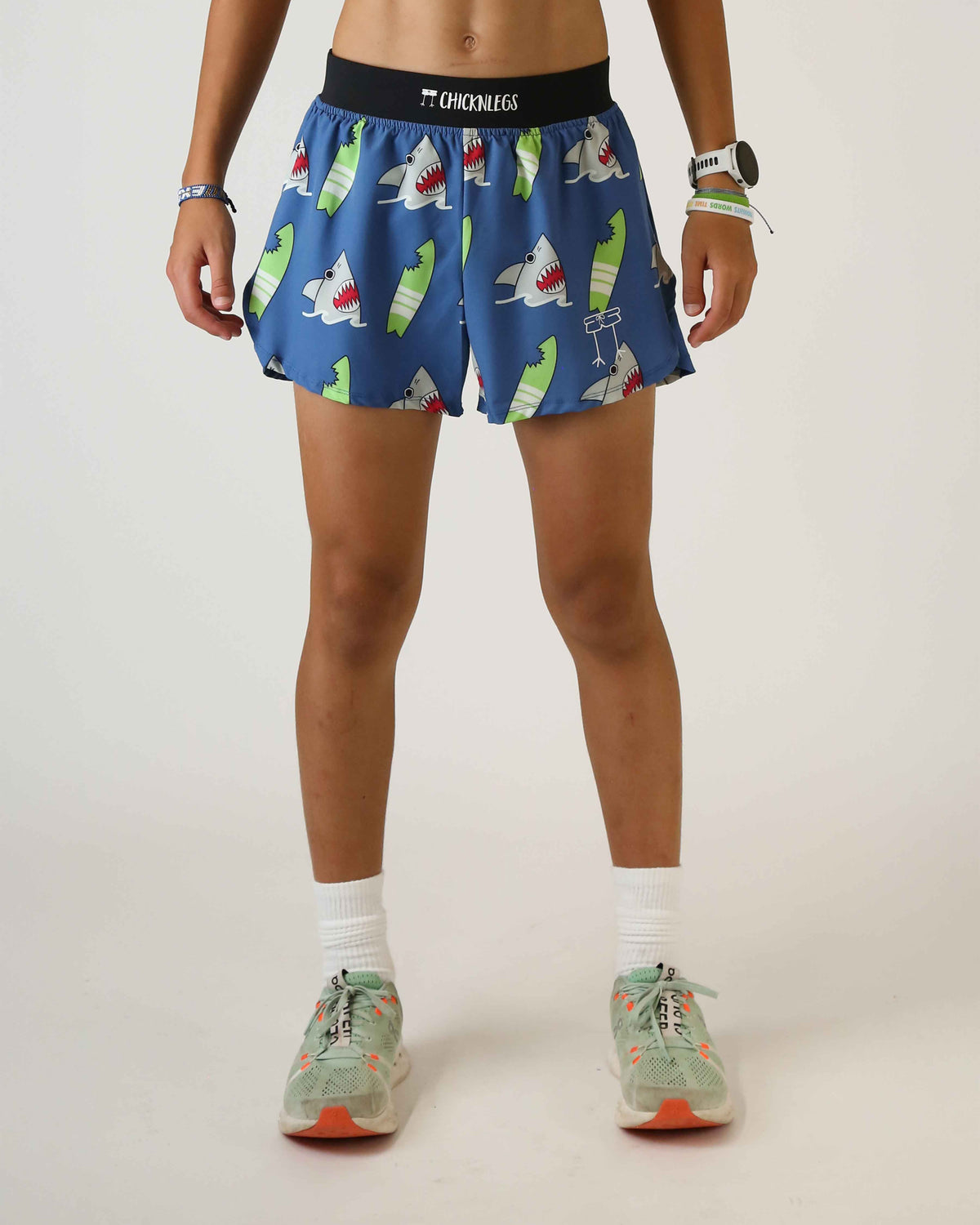 Men's Blue Sharks 4" Half Split Shorts