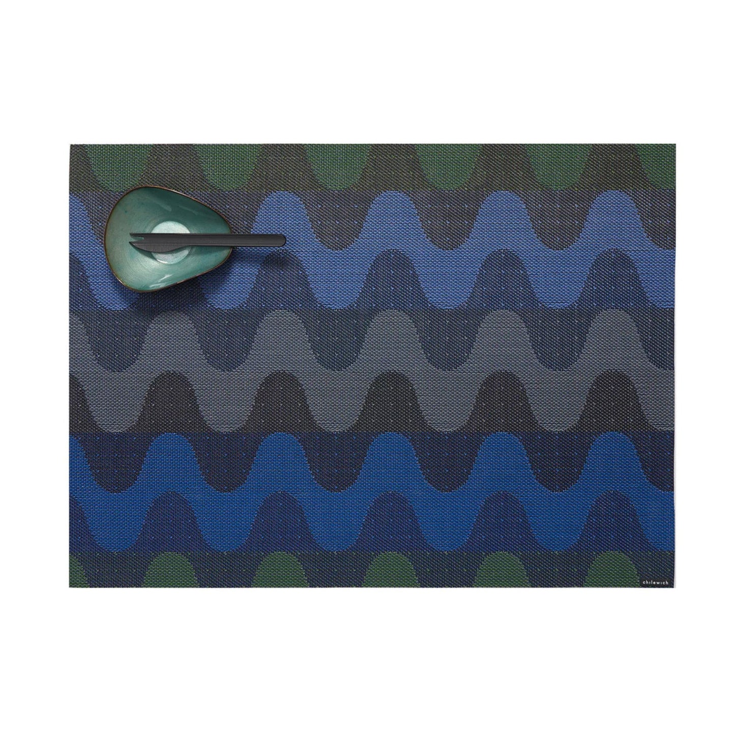 chilewich | placemat rectangle | wiggle deep sea