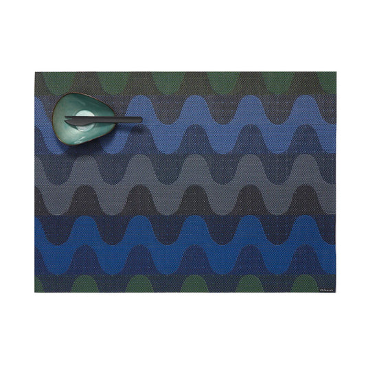 chilewich | placemat rectangle | wiggle deep sea