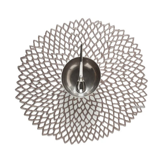 chilewich | placemat round | dahlia gunmetal ~ DC
