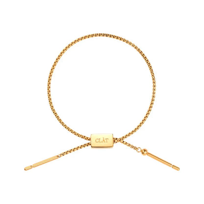 CLÀT Box Chain Charm Bracelet - Gold